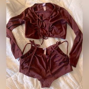 Glitter Burgundy set size Small